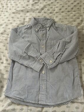 OshKosh B'gosh Blue and White Striped Button-Down Shirt